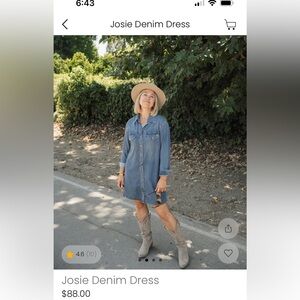 Blue Denim Dress with Button Front